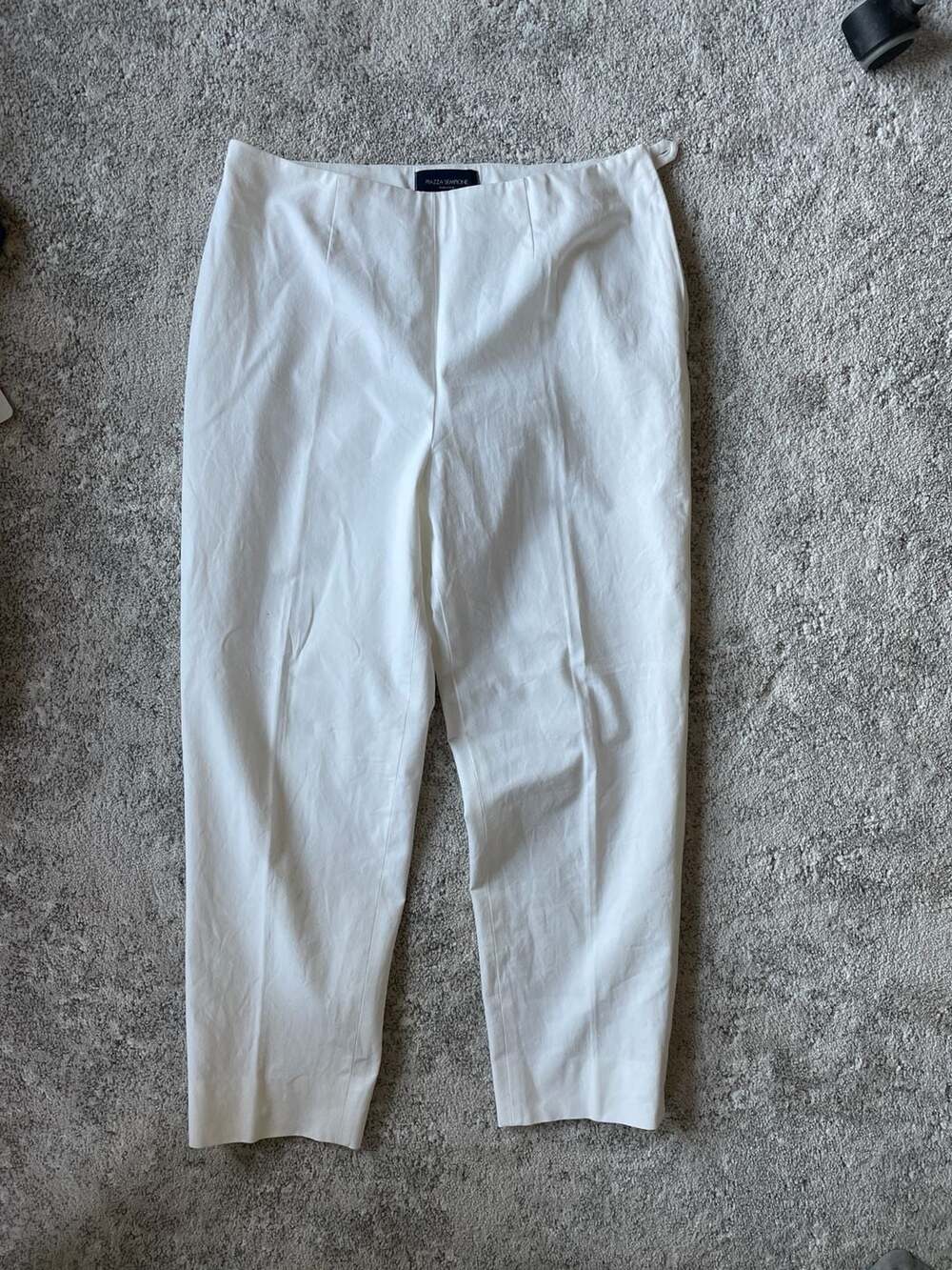 Piazza Sempione Audrey White Cropped Slim-Fit Pants